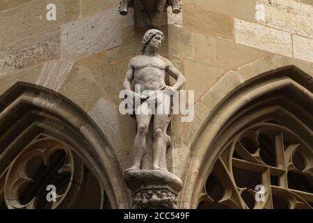 Rothenburg ob der Tauber, Germania - 15 agosto 2020: Statue a Rothenburg, Germania Foto Stock