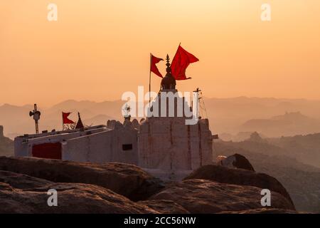 Anjana Matha tempio all'Anjaneya collina di Hampi in India Foto Stock