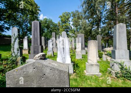 Il Cimitero Ebraico di Třebíč dalla prima metà del 17 ° secolo incluso nella lista del Patrimonio Mondiale dell'UNESCO nel 2003 Foto Stock