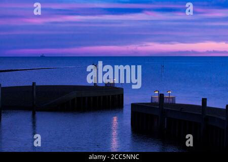 Mare del Nord al Meldorfer Hafen Foto Stock