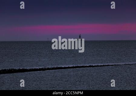 Carro di perforazione a olio Mittelplate nel Meldorfer Bucht Foto Stock