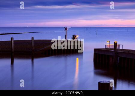 Mare del Nord al Meldorfer Hafen Foto Stock