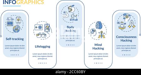 Modello infografico vettoriale di elementi di biohacking Illustrazione Vettoriale