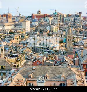 Il centro storico di Genova da un punto di vista, Italia Foto Stock