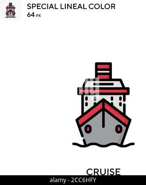 Icona del vettore di colore lineare della crociera soeciale. Modello di disegno simbolo illustrazione per elemento dell'interfaccia utente Web mobile. Illustrazione Vettoriale