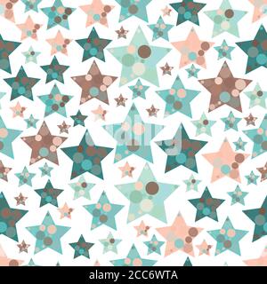 Simpatico motivo senza cuciture con stelle. Illustrazione vettoriale. Illustrazione Vettoriale