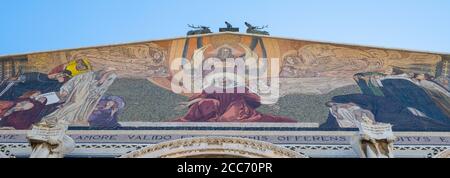 Israele, Gerusalemme. La Chiesa di tutte le Nazioni, alias Basilica dell'agonia. Chiesa cattolica romana situata sul Monte degli Ulivi accanto al Giardino del Getsemani Foto Stock