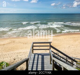 Giorno estivo su una spiaggia di Montauk a Montauk, NY Foto Stock