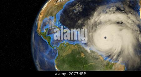 Uragano maggiore Terra da immagine 3D spazio. Gli elementi di questa immagine sono forniti dalla NASA Foto Stock