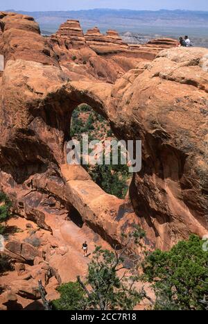 Arches National Monument, Utah. Arco o doppio. Foto Stock