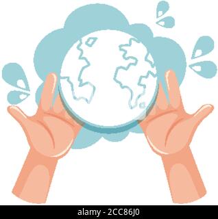 Illustrazione dell'icona giornata globale del lavaggio a mano Illustrazione Vettoriale