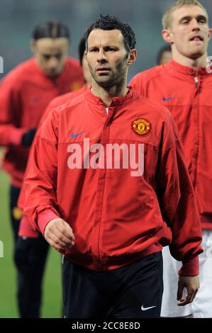 Milano Italia , 24 febbraio 2009, 'G.MEAZZA SAN SIRO' Stadium, UEFA Champions League 2008/2009, FC Inter - FC Manchester United : Ryan Giggs prima della partita Foto Stock