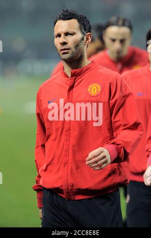 Milano Italia , 24 febbraio 2009, 'G.MEAZZA SAN SIRO' Stadium, UEFA Champions League 2008/2009, FC Inter - FC Manchester United : Ryan Giggs prima della partita Foto Stock