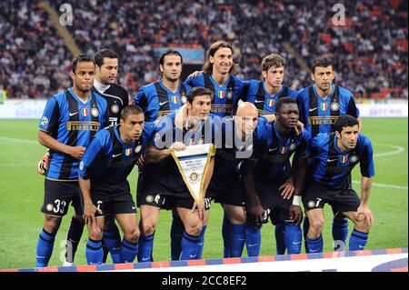 Milano Italia, 02 maggio 2009, 'G.MEAZZA SAN SIRO' Stadium, Serious Football Championship A 2008/2009, FC Inter - SS Lazio : Inter Players prima della partita Foto Stock