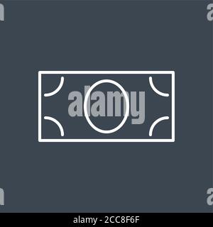 Icona della linea sottile del vettore correlato al dollaro Illustrazione Vettoriale