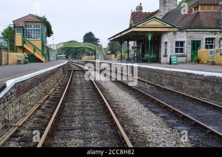 Stazione ferroviaria del castello di Corfe. Foto Stock