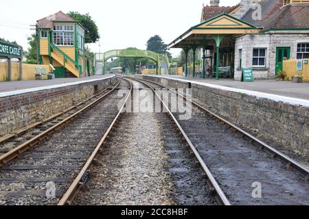 Stazione ferroviaria del castello di Corfe. Foto Stock