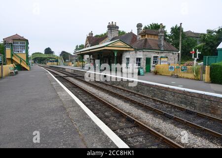 Stazione ferroviaria del castello di Corfe. Foto Stock