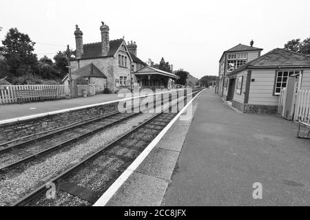 Stazione ferroviaria del castello di Corfe. Foto Stock