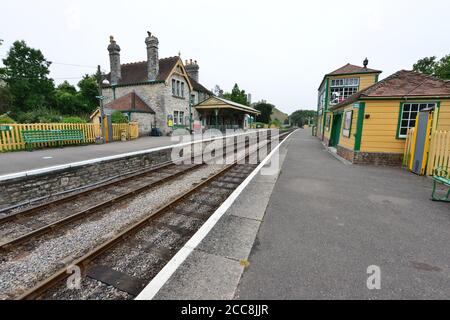 Stazione ferroviaria del castello di Corfe. Foto Stock