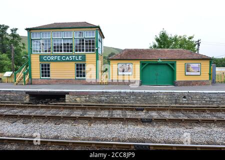 Stazione ferroviaria del castello di Corfe. Foto Stock