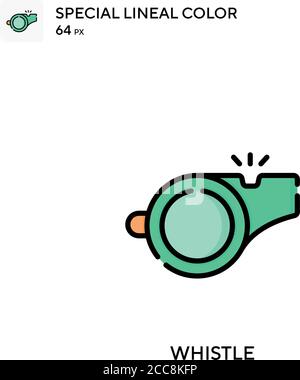 Fischio icona vettore colore lineare speciale. Modello di disegno simbolo illustrazione per elemento dell'interfaccia utente Web mobile. Illustrazione Vettoriale