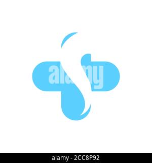 Disegno del logo vettoriale di illustrazione del medico e del vettore per l'assistenza sanitaria. Illustrazione Vettoriale
