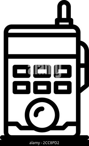 Walkie talkie icona, stile contorno Illustrazione Vettoriale
