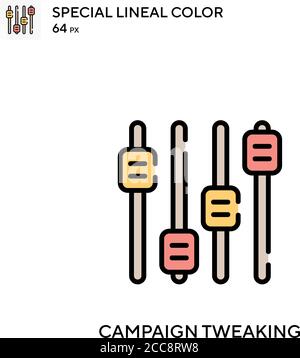 Modifica della campagna icona vettore colore lineare speciale. Modello di disegno simbolo illustrazione per elemento dell'interfaccia utente Web mobile. Illustrazione Vettoriale