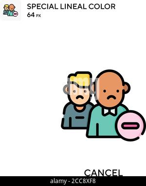 Annulla icona vettore colore lineare speciale. Modello di disegno simbolo illustrazione per elemento dell'interfaccia utente Web mobile. Illustrazione Vettoriale