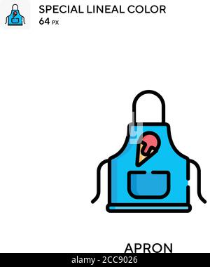 Grembiule icona vettore colore lineare speciale. Modello di disegno simbolo illustrazione per elemento dell'interfaccia utente Web mobile. Illustrazione Vettoriale