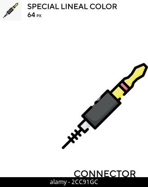 Connettore icona vettore colore lineare speciale. Modello di disegno simbolo illustrazione per elemento dell'interfaccia utente Web mobile. Illustrazione Vettoriale