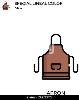 Grembiule icona vettore colore lineare speciale. Modello di disegno simbolo illustrazione per elemento dell'interfaccia utente Web mobile. Illustrazione Vettoriale