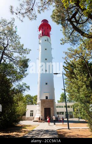 Lege-Cap-Ferret (Francia sud-occidentale): Faro di Cap Ferret nella baia di Arcachon Foto Stock