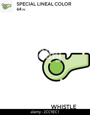 Fischio icona vettore colore lineare speciale. Modello di disegno simbolo illustrazione per elemento dell'interfaccia utente Web mobile. Illustrazione Vettoriale