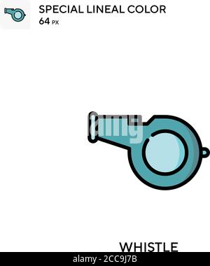 Fischio icona vettore colore lineare speciale. Modello di disegno simbolo illustrazione per elemento dell'interfaccia utente Web mobile. Illustrazione Vettoriale