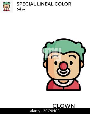 Clown icona vettore di colore lineare speciale. Modello di disegno simbolo illustrazione per elemento dell'interfaccia utente Web mobile. Illustrazione Vettoriale
