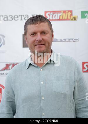 Vicepresidente della Federazione Russa di Tennis Yevgeny Kafelnikov durante il campionato mondiale di Beach Tennis a Mosca, Russia Foto Stock