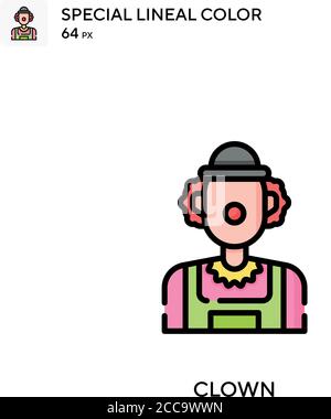 Clown icona vettore di colore lineare speciale. Modello di disegno simbolo illustrazione per elemento dell'interfaccia utente Web mobile. Illustrazione Vettoriale