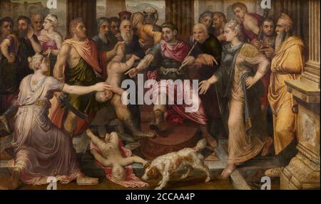 Il Giudizio di Salomone. Museo: Museo reale delle Belle Arti, Anversa. Autore: Floris, Frans, l'anziano. Foto Stock