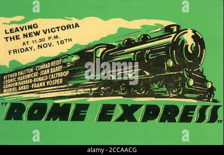 ESTHER RALSTON CONRAD VEIDT CEDRIC HARDWICKE JOAN BARRY GORDON HARKER DONALD CALTHROP MURIEL AKED E FRANK VOSPER IN ROME EXPRESS 1932 regista WALTER FORDE scrittore Clifford Grey scenario Sidney Gilliat produttore Michael Balcon Gaumont British Film Corporation Foto Stock
