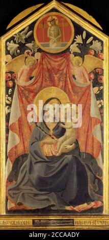 La Vergine col Bambino con due Angeli. Museo: Galleria dell'Accademia, Firenze. Autore: FRA ANGELICO. Foto Stock