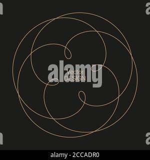 Monogramma linea telaio vintage. Biglietti d'auguri. Matrimonio inviti. In stile retrò. Vettore modello logo, etichette e contrassegni Illustrazione Vettoriale