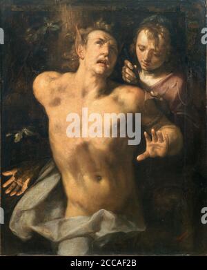 Il flaging di Marsyas. Museo: COLLEZIONE PRIVATA. Autore: Haarlem, Cornelis Cornelisz., van. Foto Stock