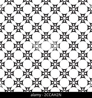 Ripetizione senza giunture. Trama geometrica moderna che si ripete con cerchi, punti, rombi. Elemento vettoriale del disegno grafico Illustrazione Vettoriale