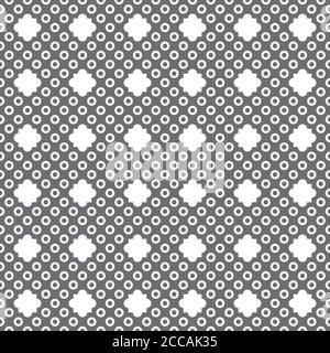 Ripetizione senza giunture. Ornamento geometrico a ripetizione infinita composto da punti, cerchi, rombi. Struttura moderna ed elegante. Astratto piccolo punteggiato indietro Illustrazione Vettoriale