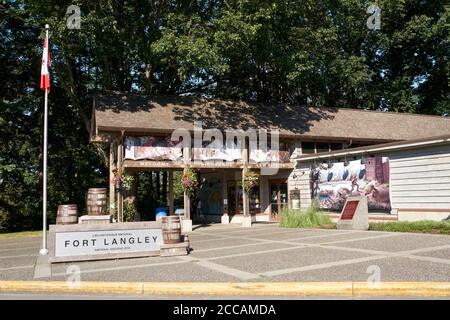 Il Centro visitatori presso il sito storico nazionale di Fort Langley, British Columbia, Canad Foto Stock