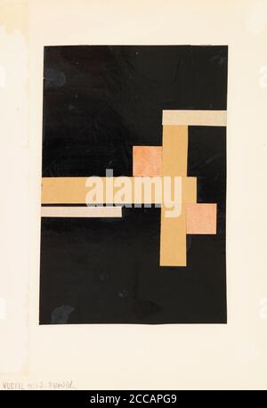 Figurazione in bianco su nero con due quadrati rossi. Museo: COLLEZIONE PRIVATA. Autore: WALTER DEXEL. Foto Stock