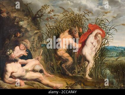 Pan e Syrinx. Museo: Musée comunale de Molenbeek Saint-Jean. Autore: JACOB JORDAENS. Foto Stock