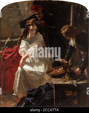 Charlotte Corday nella prigione della Conciergerie. Museo: COLLEZIONE PRIVATA. AUTORE: EDWARD MATTHEW WARD. Foto Stock